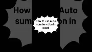 How To Use Auto Sum Function In Excel | #shorts #ytshorts #shortsvideo #punjabi #punjabicreator