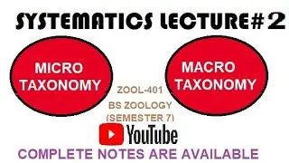Microtaxonomy| Macrotaxonomy| systematics lecture 2|  ZOOL-401