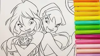 winx club Musa Flora Stella Coloring Winx Club Bloom Tecna Musa Stella Harmonix Fairy Coloring Pages
