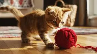 Pure Joy: Tiny Kitten vs. Giant Ball of Yarn