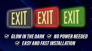 The Exit Light Co - Thermoplastic Photoluminescent Exit Signs | 50', 75', and 100' Viewing Distance