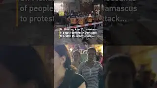 Syria: Thousands protest church bombing in Damascus #shorts