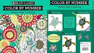 BRAIN GAMES COLOR BY NUMBER Stress-free Book Completed🎨🌸| Midnight Blue Nails💅🏽🦋💙