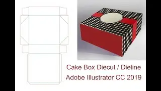 Cake Box Diecut Dieline Adobe Illustrator CC  - @azzytechni