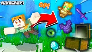 Minecraft, But Swimming Drops SUPER OP Items..!!