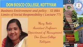 LECTURE 77--BUSINESS ENVIRONMENT & POLICY-  LIMITS TOSOCIAL RESPONSIBILITY (S3 BBA)