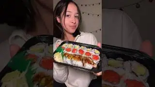 sushi asmr 🍱🫶🏽 #mukbang #eattingsounds #sanaaeats #sushi #asmr #asmreating #food #foodie