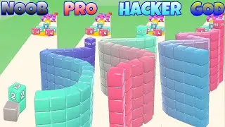 NOOB VS PRO VS HACKER VS GOD :Cube Run 2048♾