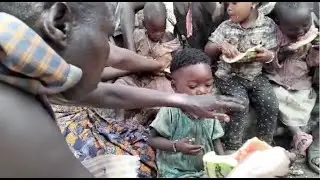 Adorable Little Panda Eats in the Wild with Hadzabe Tribe