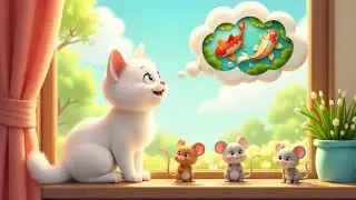Cat's Dream Nursery Rhyme| White Fluffy Cat Song For Kids| Cute kitty Sing Along For Babies🐈