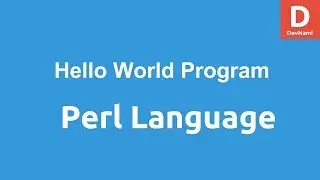 Perl Programming First Script Hello World