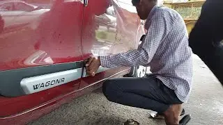 WagonR 2023 New Model Side Door Moulding // Car Door Side Beading Installation // The technoboy