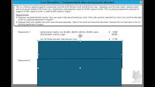 Predetermined overhead  example using single allocation rate and separate fixed and variable rates
