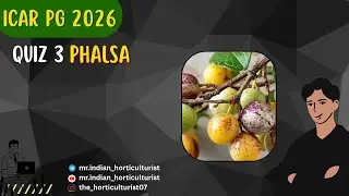 ICAR PG 2026 HORTICULTURE  QUIZ PHALSA #agriculture #fruit #horticulture #icar #jet #viral