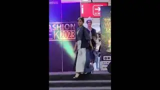 Model TRIPS in high heels during BIP Fashion Week 2023 (Bandung Indah Plaza, Indonesia)
