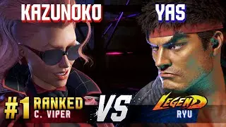 SF6 ▰ KAZUNOKO (#1 Ranked C.Viper) vs YAS (Ryu) ▰ High Level Gameplay