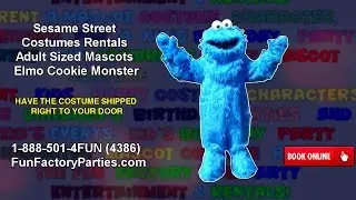 SESAME STREET COSTUMES RENTALS ADULT SIZED MASCOTS ELMO COOKIE MONSTER