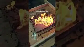 Pouring solid Copper metal river table⚡🔥🌊 untreatedart.com #epoxy #copper #resintable #resin