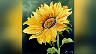 Sunflower Acrylic Painting |  Floral Painting tutorial 