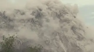 Paluweh Volcano Earthquakes, Rock Falls B-roll Stock Footage Screener Indonesia, 1920x1080 30p