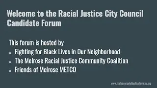 Melrose City Council Candidate Forum on Racial Justice