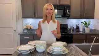 Braque Ceramic Dinner Plates Set of 6 - 10.5 Inch Dish Set - Microwave, Oven, and Dishwasher Safe