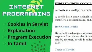Servlet Cookies Execution|Cookies |Internet Programming|Anna University Syllabus|Servlet