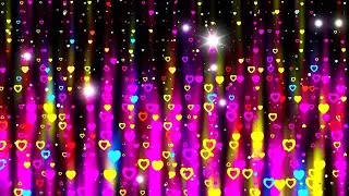 4K Screensaver | Colorful Neon Hearts ✨ Sparkling Party Background | 8 Hours (No Sound)