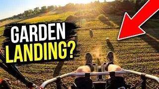 I checked the approach to landing in my friend's garden. PPG low Fly