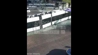 WATCH: Valley Metro light rail train crashes into a dump truck in Mesa, Arizona