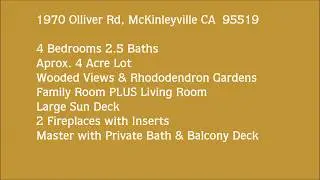 Video Tour of 1970 Olliver, McKinleyville CA 95519