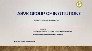CLASS 9 - ENGLISH EL 1 - SUPPLEMENTARY READING 2 -BALAI