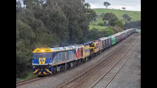 SSR's Monster 7 loco lashup on 3MC5 plus duo Standard Gauge XR's on 3MC7 to Oaklands- 1/11/22