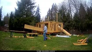 Studio Construction - Day 32 - Loft Pony Wall and Ridge Beam