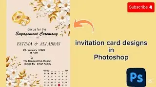 graphic design invitation card in Photoshop #tutorial #explore 