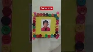 kids activity for creative thinking#photo frame#buttons #wooden sticks#trending #subscribe