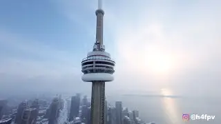 Winter CN Tower FPV Dive