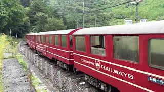Arrival and Departure of Oigawa Railways Ikawa line at Sesso kyo Hot  spring  station
