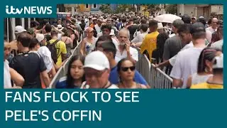 Fans queue in Brazil to pay respects to footballing legend Pelé ahead of funeral | ITV News
