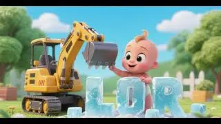 Baby Bulldozer Builds Ice Letters | Alphabet Construction Song for Kids | Nursery Rhymes