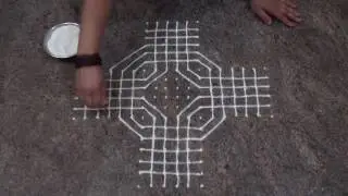 Simple Rangoli Design/ Dot Rangoli with 18 dots