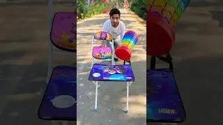 Outdoor Portable Rainbow Plastic Stool And Amr Chair Table Set 😳