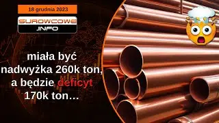 Surowcowe info 18 grudnia 2023 &ndash; miała być nadwyżka 260k ton, a będzie deficyt 170k ton&hellip;