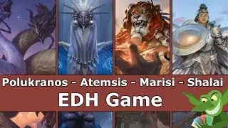 Polukranos, Unchained vs Atemsis vs Marisi vs Shalai EDH / CMDR game play for Magic: The Gathering