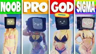 TV Women Pixel Art: Noob, Pro, GOD, SIGMA! - Skibidi Toilet Characters!