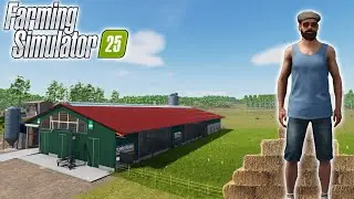 ПОСТРОИЛИ ОГРОМНЫЙ КОРОВНИК НА ВСЁ ПОЛЕ - FARMING SIMULATOR 25