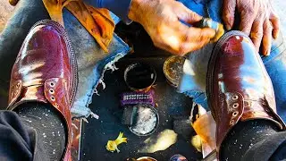 Unbelievable shine of these shoes | Street ASMR