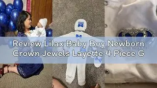 Review Lilax Baby Boy Newborn Crown Jewels Layette 4 Piece Gift Set