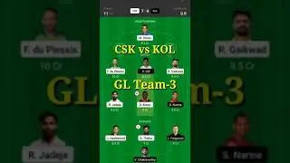 CSK vs KOL |GL Team-3