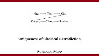 Raymond Puzio --- Uniqueness of Classical Retrodiction.